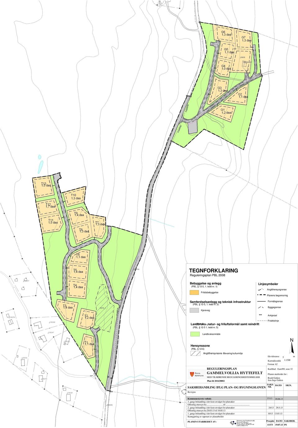 2) Kjøreveg Linjesymboler Angitthensyngrense Planens begrensning Formålsgrense Byggegrense Avkjørsel Landbruks-,natur- Frisiktlinje og friluftsformål samt reindrift (PBL. 12-5 1. ledd nr.