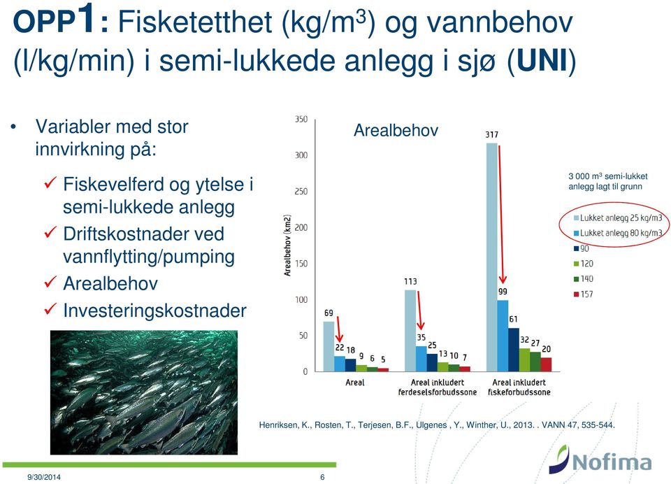 vannflytting/pumping Arealbehov Investeringskostnader 3 000 m 3 semi-lukket anlegg lagt til grunn