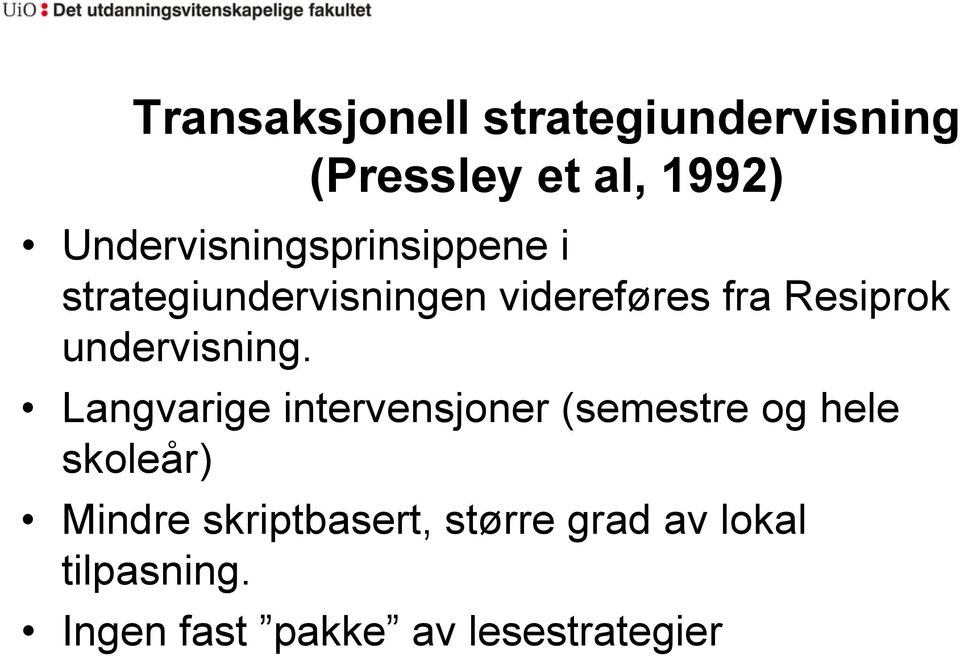 Resiprok undervisning.