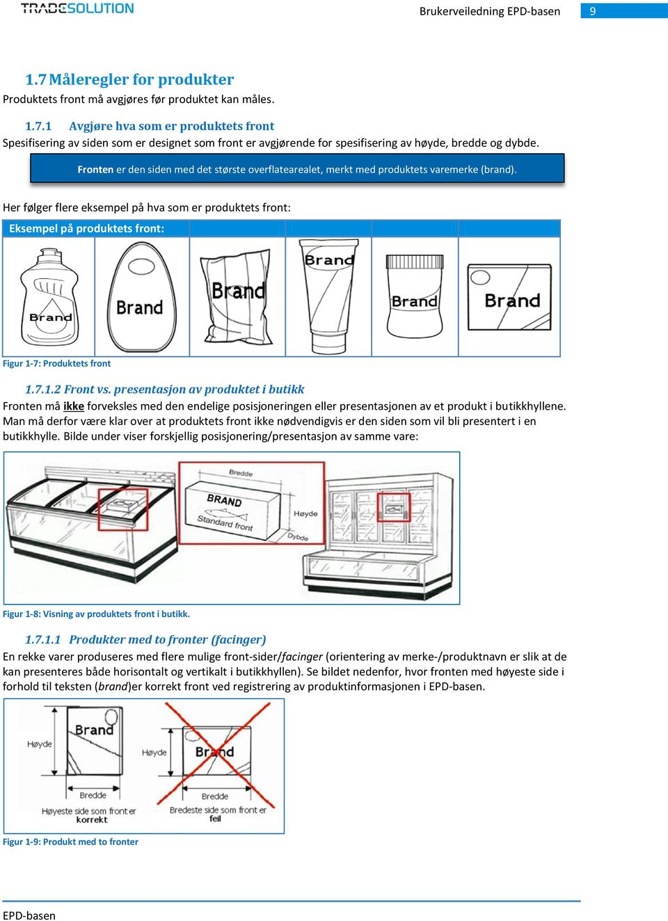 Her følger flere eksempel på hva som er produktets front: Eksempel på produktets front: Figur 1-7: Produktets front 1.7.1.2 Front vs.