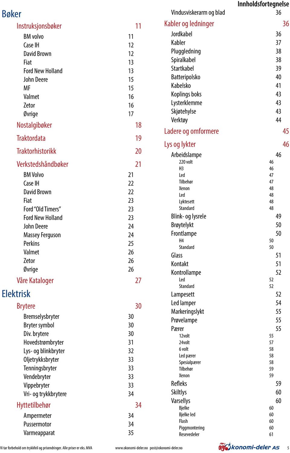 Elektrisk Brytere 30 Bremselysbryter 30 Bryter symbol 30 Div.