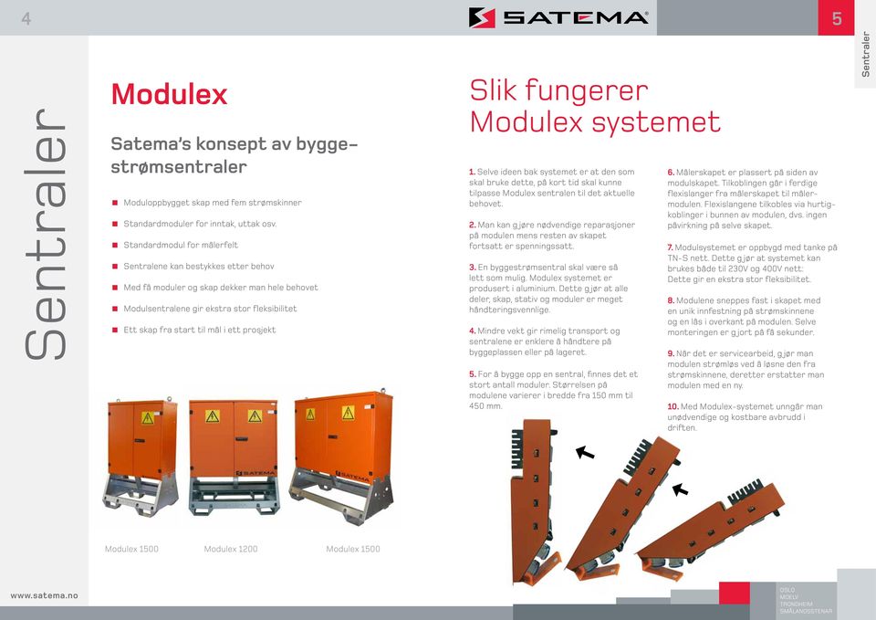 Slik fungerer Modulex systemet 1. Selve ideen bak systemet er at den som skal bruke dette, på kort tid skal kunne tilpasse Modulex sentralen til det aktuelle behovet. 2.