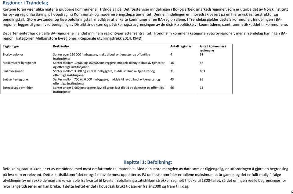 Denne inndelingen er i hovedsak basert på en hierarkisk senterstruktur og pendlingstall. Store avstander og lave befolkningstall medfører at enkelte kommuner er en BA-region alene.