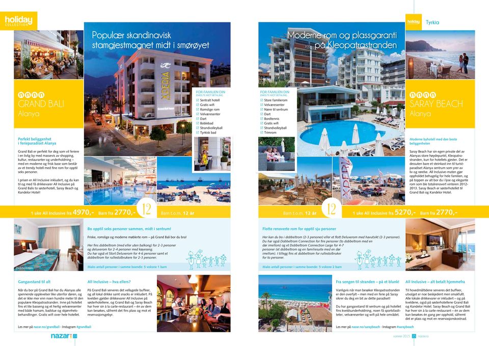 beliggenhet i ferieparadiset Alanya Moderne byhotell med den beste beliggenheten Grand Bali er perfekt for deg som vil feriere i en livlig by med massevis av shopping, kultur, restauranter og