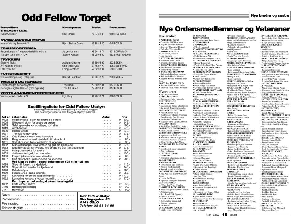 Trykk Asbjørn Gløsmyr 35 59 56 99 3735 SKIEN A/S Karmøy Trykkeri Otto-Jarle Hydle 52 85 07 22 4250 KOPERVIK EKO-trykk A/S Erling Jakobsen 57 82 28 84 6800 FØRDE TURISTBEDRIFT Steinvik Camping og
