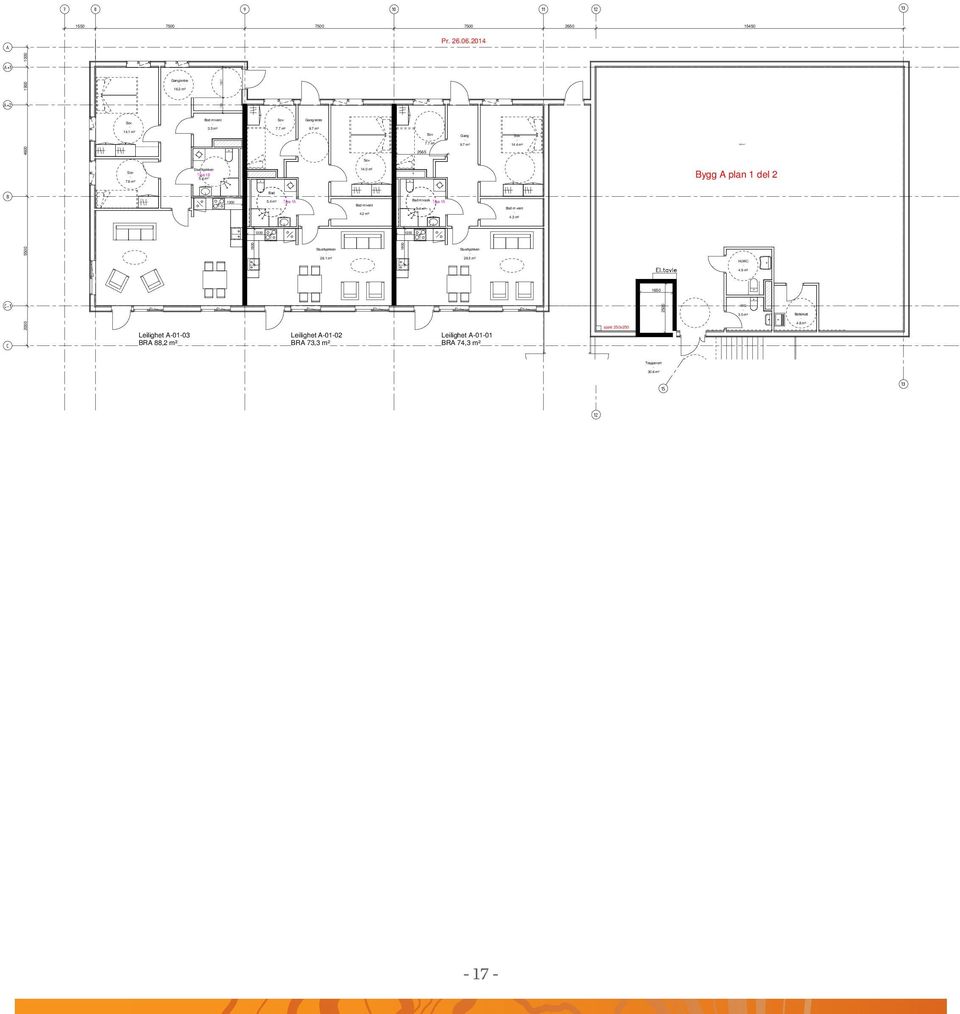 4 m² Bod m/vent 4.2 m² Bad m/vask 5.4 m² Bod m vent 4.3 m² 1200 1200 5500 1800 28.1 m² 1800 28.5 m² HcWC 4.