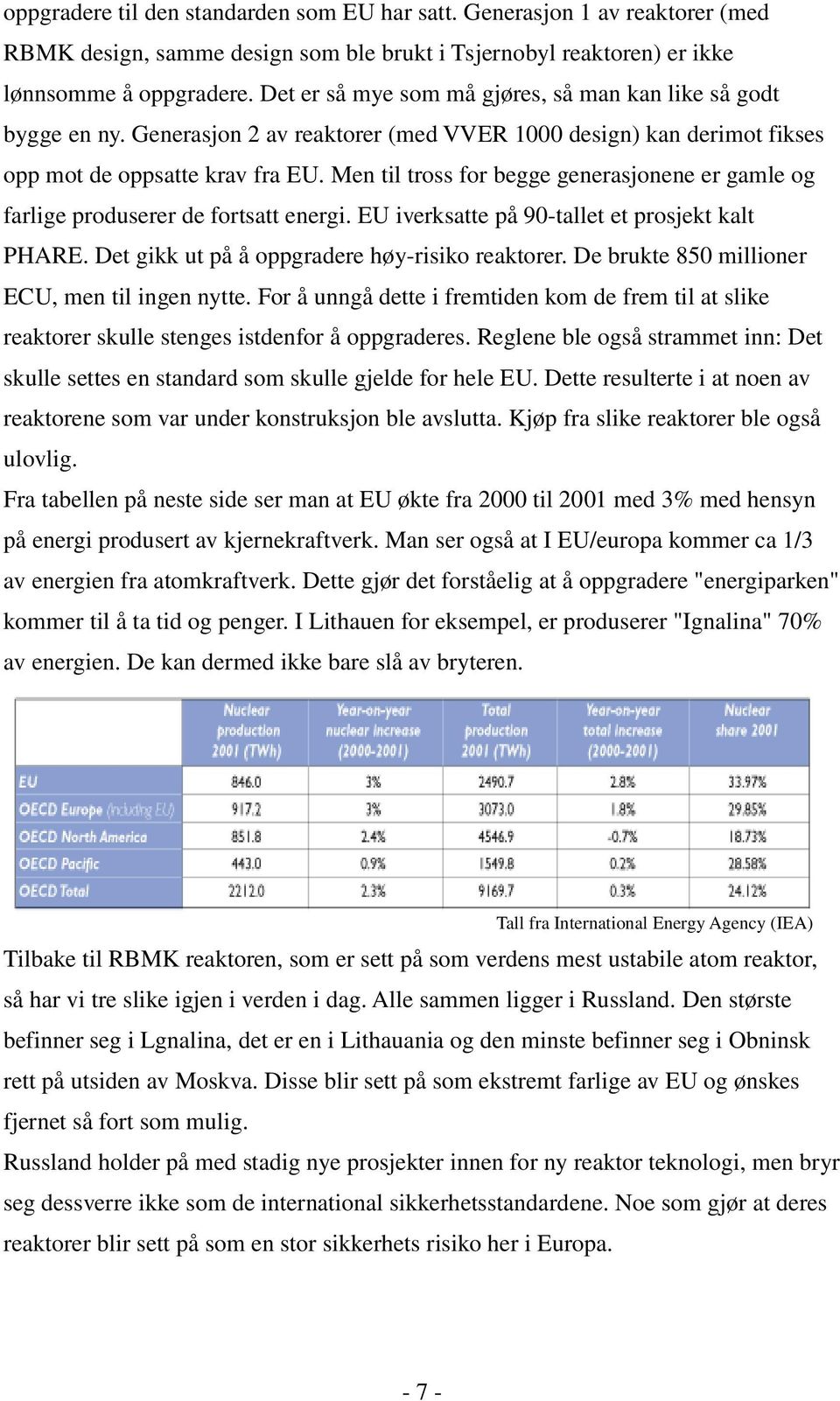 Men til tross for begge generasjonene er gamle og farlige produserer de fortsatt energi. EU iverksatte på 90 tallet et prosjekt kalt PHARE. Det gikk ut på å oppgradere høy risiko reaktorer.