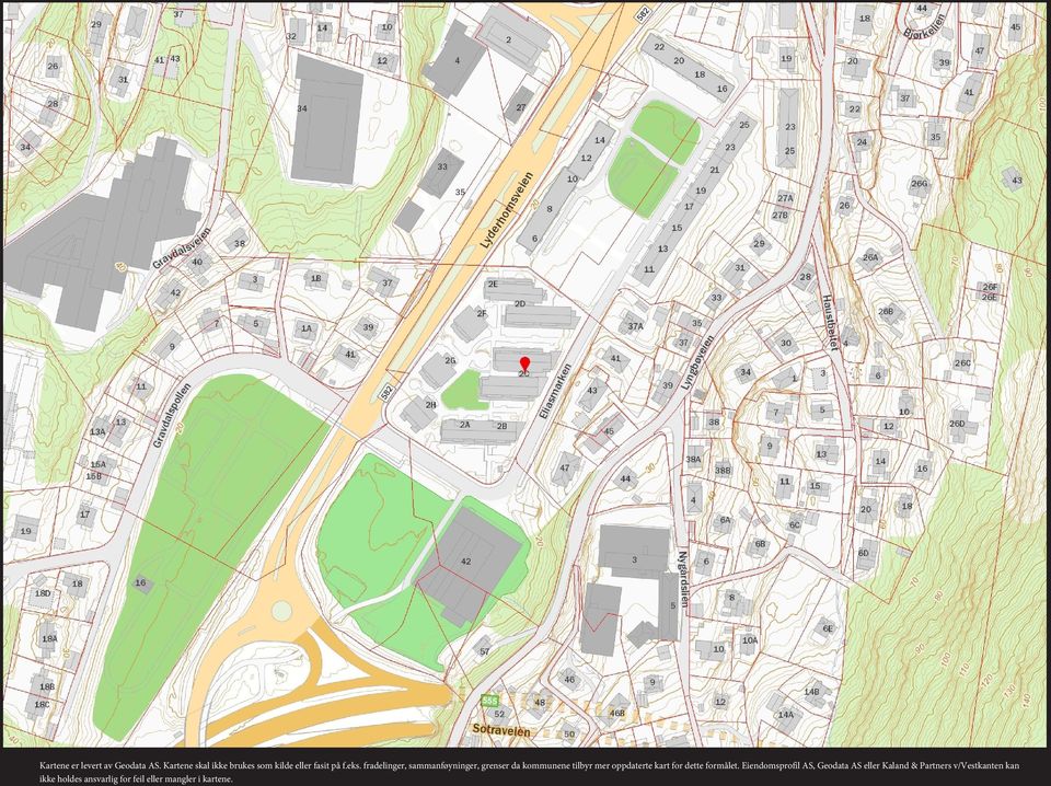 oppdaterte kart for dette formålet Eiendomsprofil AS, Geodata AS eller Kaland