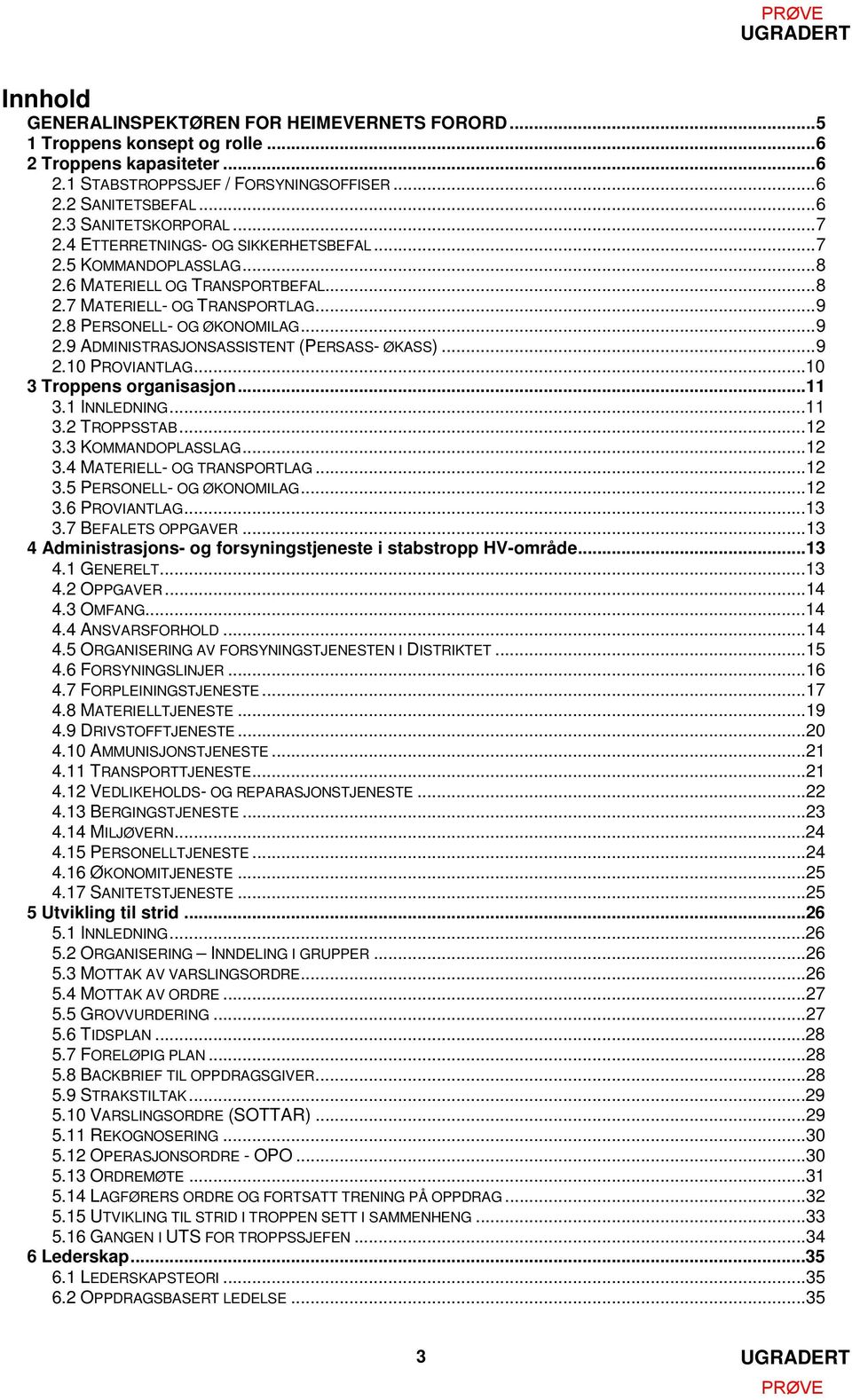 .. 9 2.10 PROVIANTLAG...10 3 Troppens organisasjon...11 3.1 INNLEDNING...11 3.2 TROPPSSTAB...12 3.3 KOMMANDOPLASSLAG...12 3.4 MATERIELL- OG TRANSPORTLAG...12 3.5 PERSONELL- OG ØKONOMILAG...12 3.6 PROVIANTLAG.