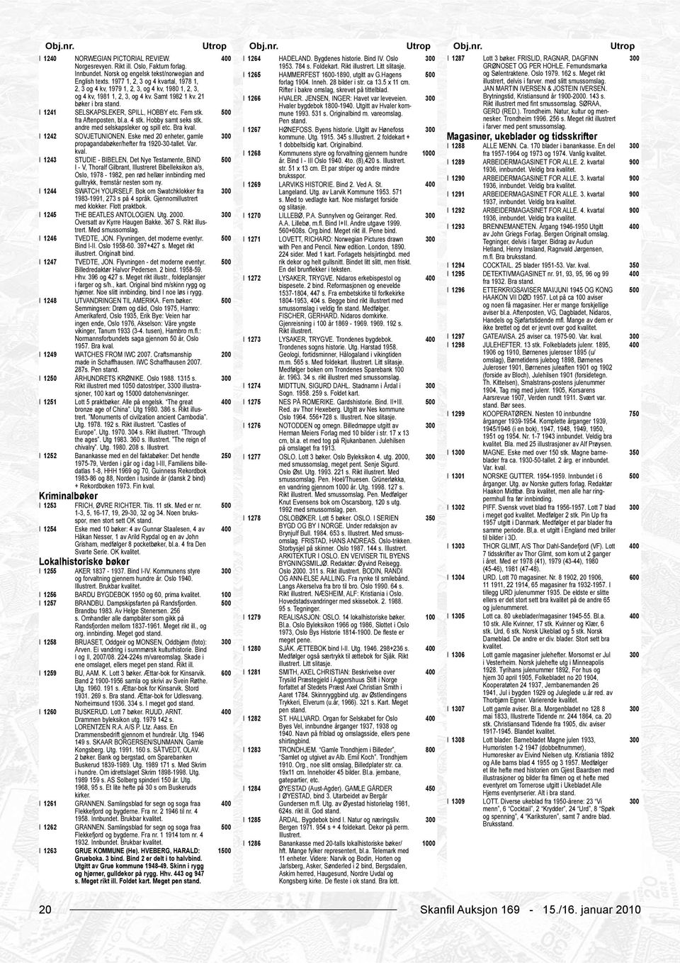 Bygdenes historie. Bind IV. Oslo 1953. 784 s. Foldekart. Rikt illustrert. Litt slitasje. HAMMERFEST 1-1890, utgitt av G.Hagens forlag 1904. Inneh. 28 bilder i str. ca 13.5 x 11 cm.