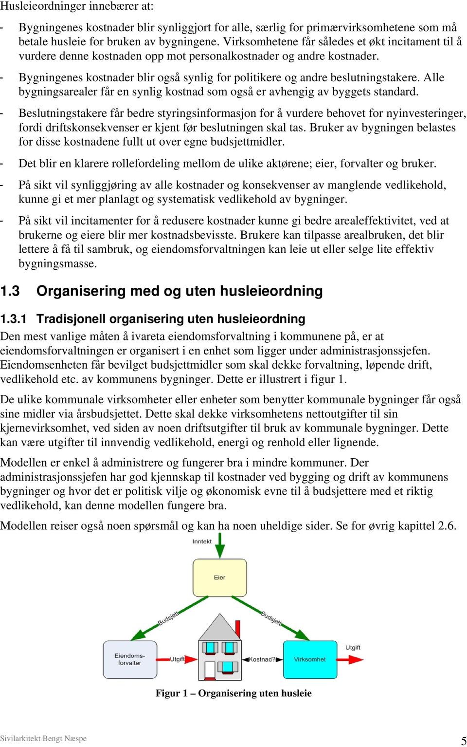 - Bygningenes kostnader blir også synlig for politikere og andre beslutningstakere. Alle bygningsarealer får en synlig kostnad som også er avhengig av byggets standard.