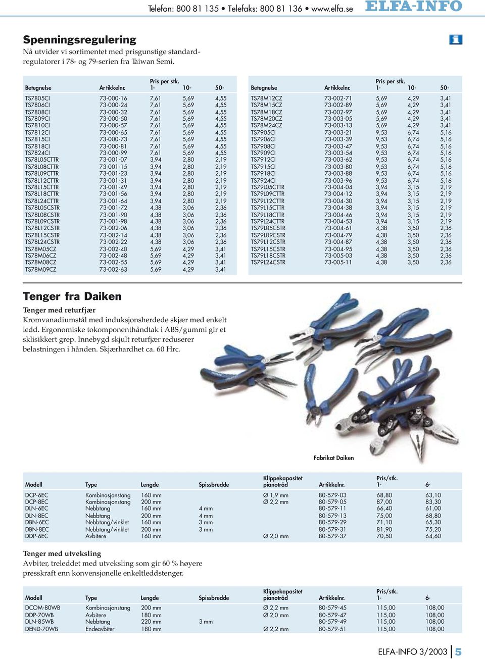 1-10- 50- TS7805CI 73-000-16 7,61 5,69 4,55 TS7806CI 73-000-24 7,61 5,69 4,55 TS7808CI 73-000-32 7,61 5,69 4,55 TS7809CI 73-000-50 7,61 5,69 4,55 TS7810CI 73-000-57 7,61 5,69 4,55 TS7812CI 73-000-65