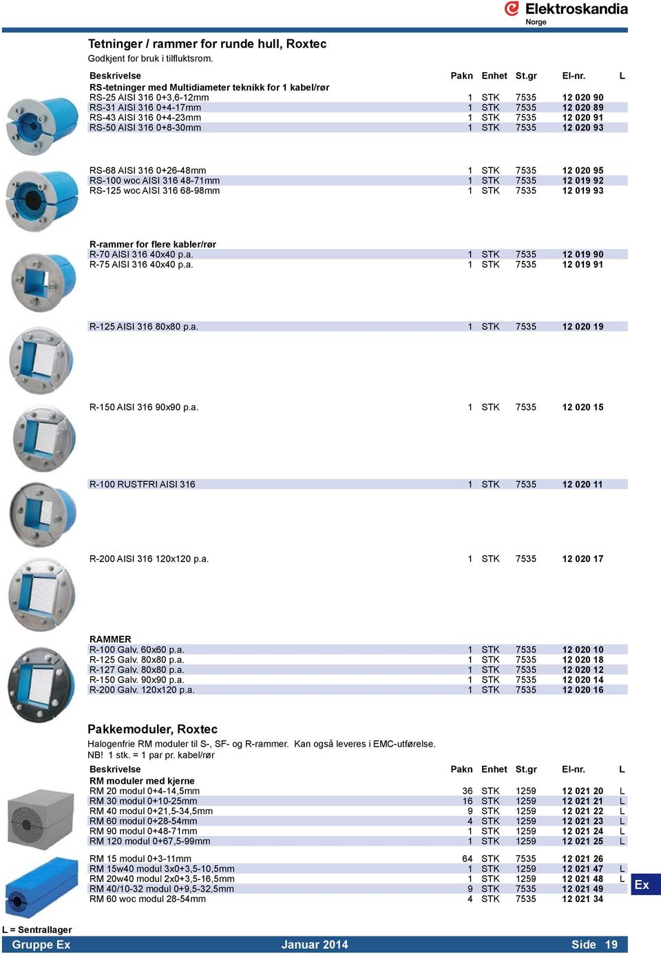 AISI 316 0+8-30mm 1 STK 7535 12 020 93 RS-68 AISI 316 0+26-48mm 1 STK 7535 12 020 95 RS-100 woc AISI 316 48-71mm 1 STK 7535 12 019 92 RS-125 woc AISI 316 68-98mm 1 STK 7535 12 019 93 R-rammer for