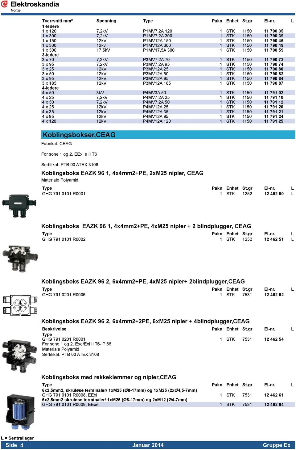 1 x 300 17,5kV P1MV17,5A 300 1 STK 1150 11 790 59 3-ledere 3 x 70 7,2kV P3MV7,2A 70 1 STK 1150 11 790 73 3 x 95 7,2kV P3MV7,2A 95 1 STK 1150 11 790 74 3 x 25 12kV P3MV12A 25 1 STK 1150 11 790 80 3 x