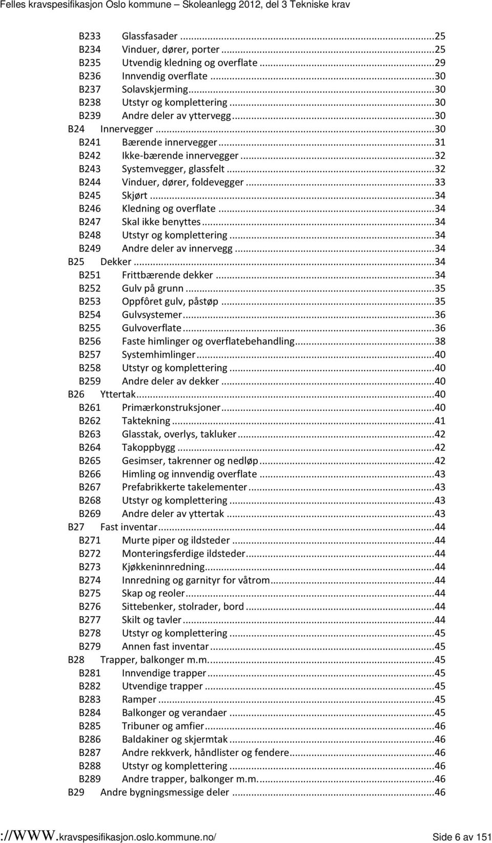 .. 33 B245 Skjørt... 34 B246 Kledning og overflate... 34 B247... 34 B248 Utstyr og komplettering... 34 B249 Andre deler av innervegg... 34 B25 Dekker... 34 B251 Frittbærende dekker.