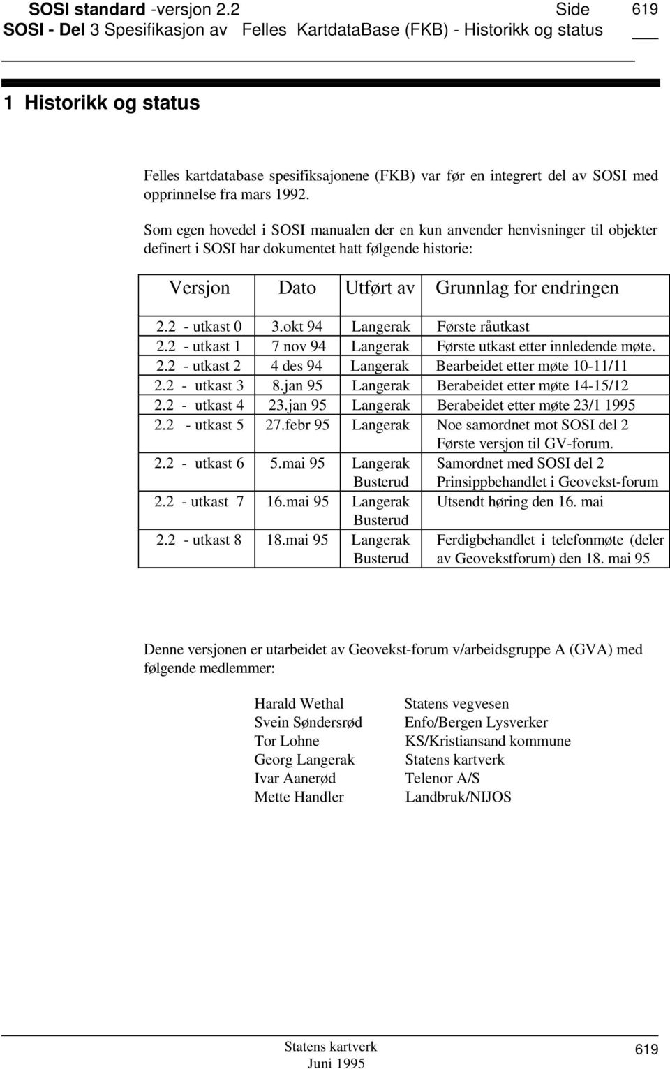 2 - utkast 0 3.okt 94 Langerak Første råutkast 2.2 - utkast 1 7 nov 94 Langerak Første utkast etter innledende møte. 2.2 - utkast 2 4 des 94 Langerak Bearbeidet etter møte 10-11/11 2.2 - utkast 3 8.