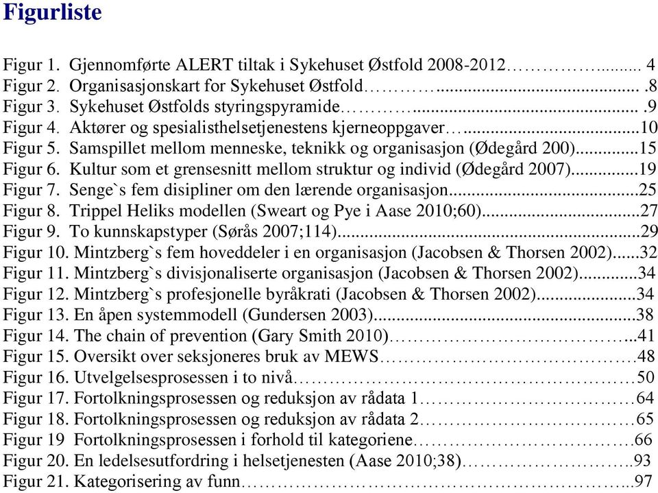 Kultur som et grensesnitt mellom struktur og individ (Ødegård 2007)...19 Figur 7. Senge`s fem disipliner om den lærende organisasjon...25 Figur 8.