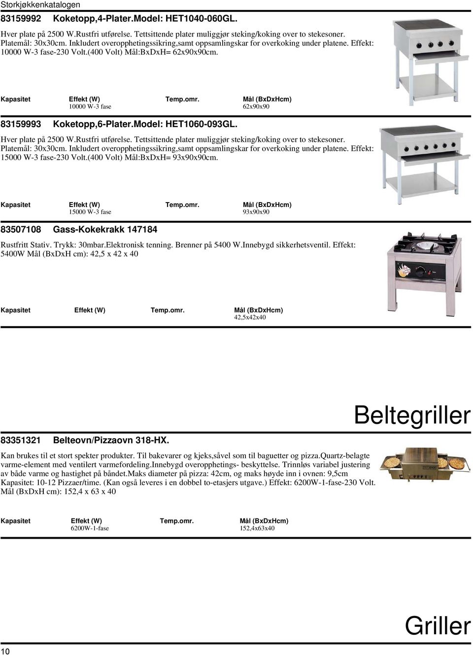 Model: HET1060-093GL. Hver plate på 2500 W.Rustfri utførelse. Tettsittende plater muliggjør steking/koking over to stekesoner. Platemål: 30x30cm.