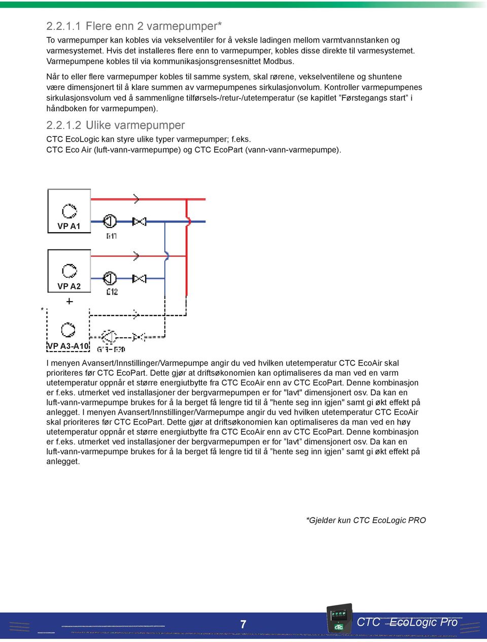 I varmesystemet vil ladepumpen styre mot en fast differanse mellom tur og retur fra varmepumpen. Hvis det ikke er installert en turtallsstyrt ladepumpe, må strømmen innjusteres manuelt iht.