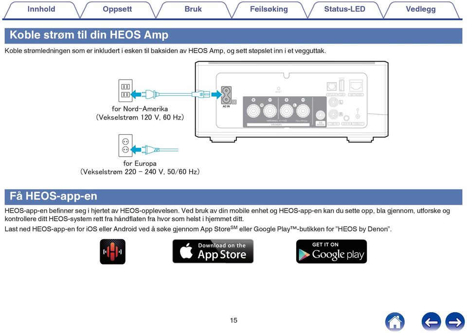 befinner seg i hjertet av HEOS-opplevelsen Ved bruk av din mobile enhet og HEOS-app-en kan du sette opp, bla gjennom, utforske og kontrollere ditt HEOS-system rett