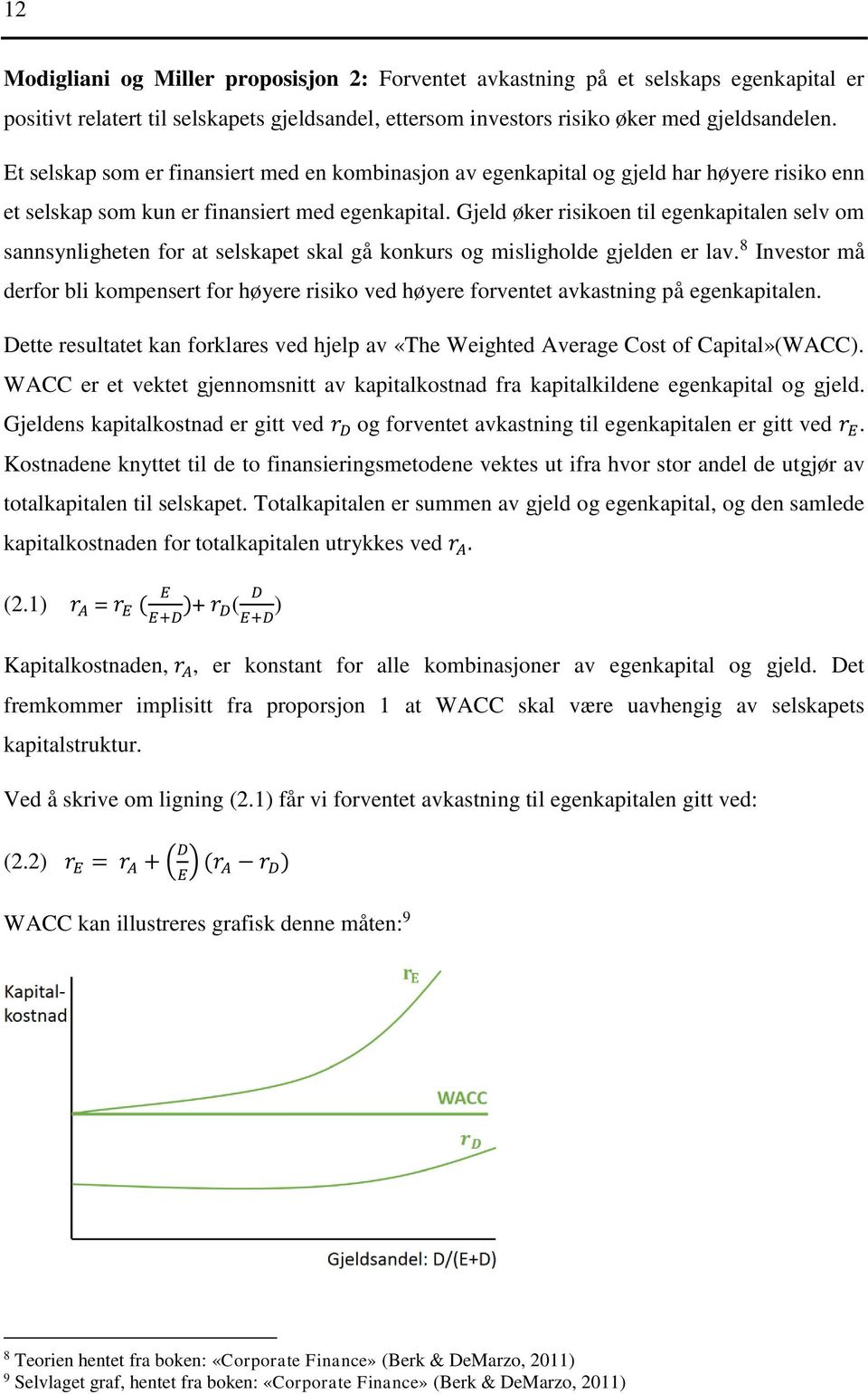 Gjeld øker risikoen til egenkapitalen selv om sannsynligheten for at selskapet skal gå konkurs og misligholde gjelden er lav.