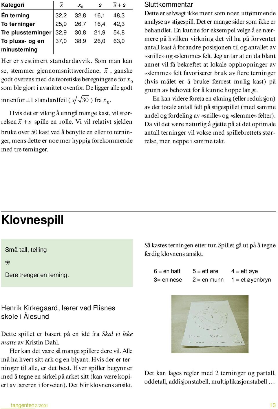 De ligger alle godt innenfor ±1 standardfeil ( s 30 ) fra x 0. Hvis det er viktig å unngå mange kast, vil størrelsen x + s spille en rolle.