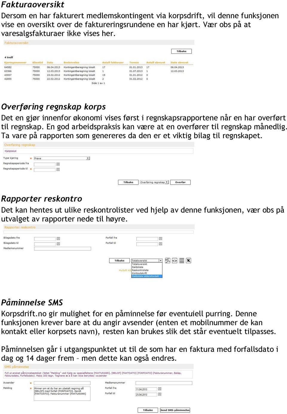 En god arbeidspraksis kan være at en overfører til regnskap månedlig. Ta vare på rapporten som genereres da den er et viktig bilag til regnskapet.