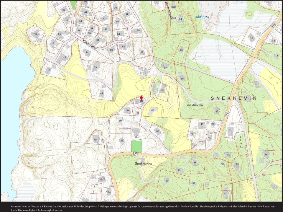 oppdaterte kart for dette formålet Eiendomsprofil AS, Geodata AS eller Kaland