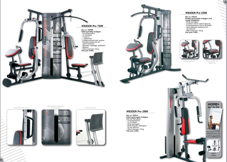 pris: 9.999,- Art. nr: 103216 Kraftig og kompakt multigym med mange muligheter.