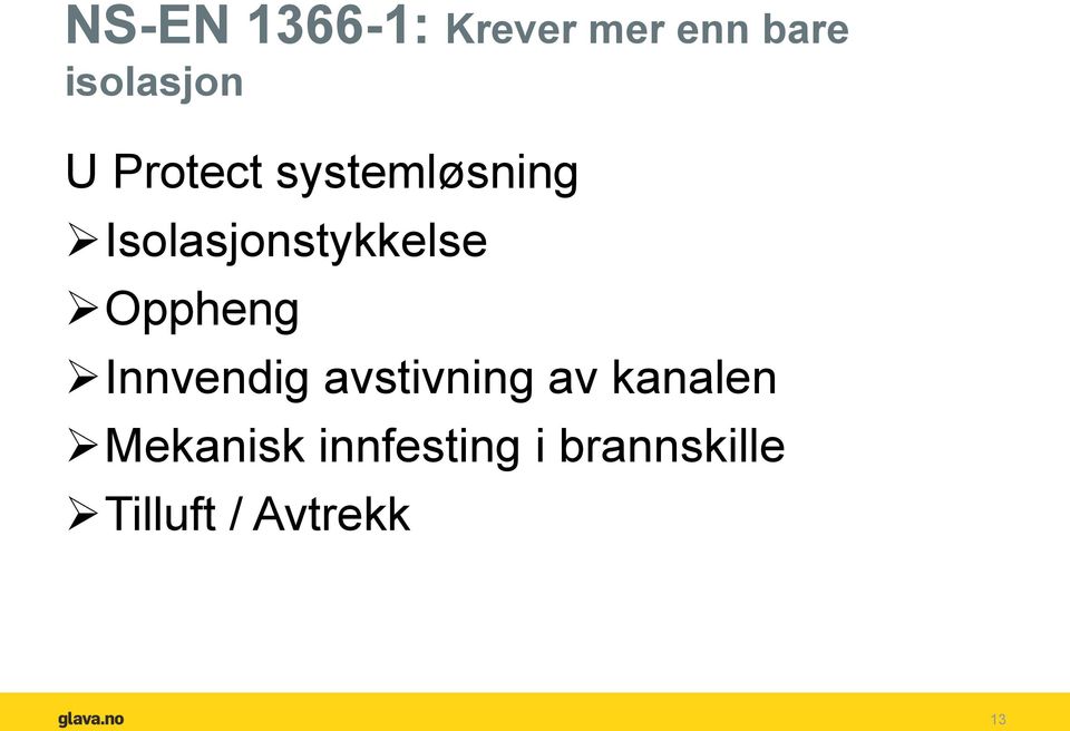 Oppheng Innvendig avstivning av kanalen