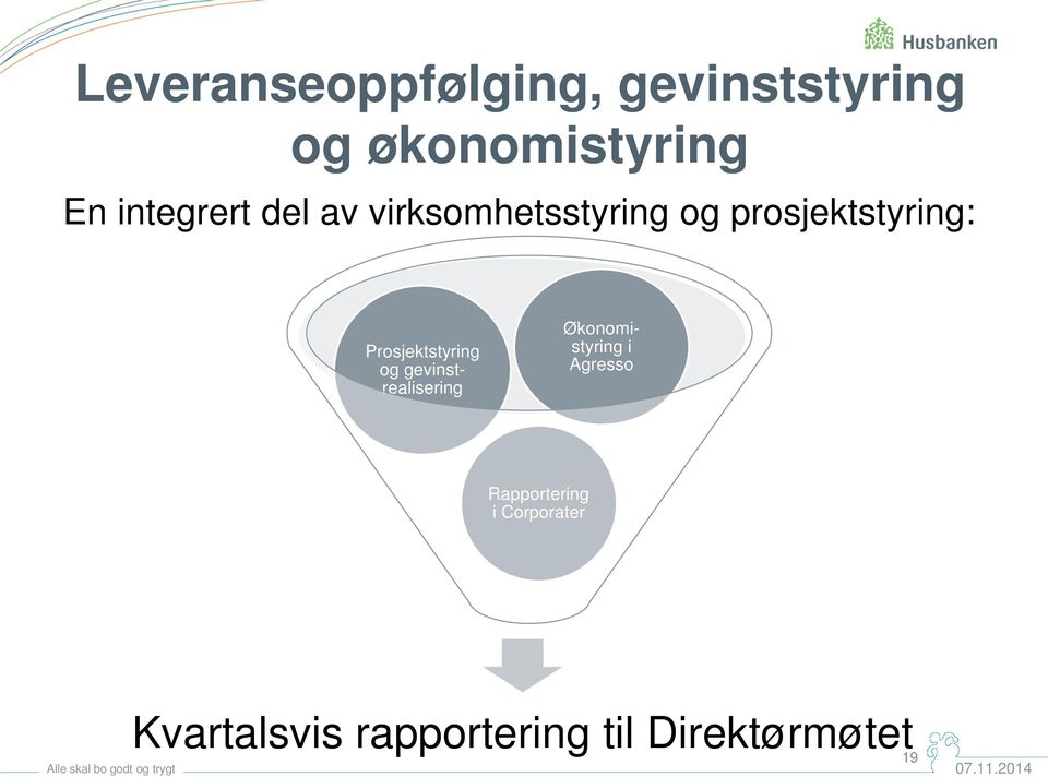 gevinstrealisering Økonomistyring i Agresso Rapportering i Corporater