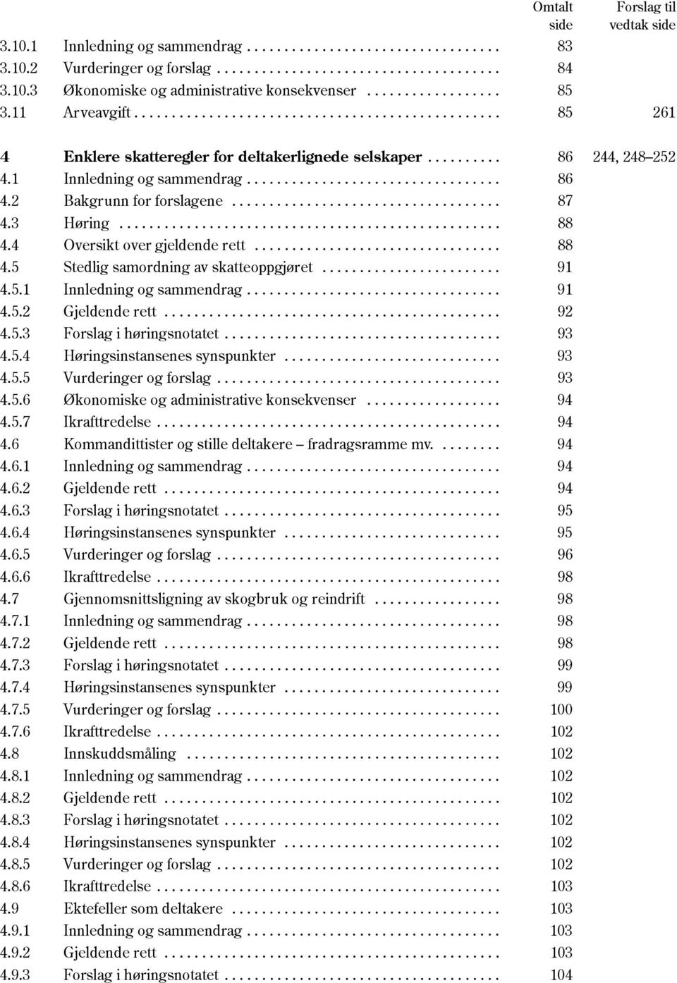 1 Innledning og sammendrag.................................. 86 4.2 Bakgrunn for forslagene.................................... 87 4.3 Høring................................................... 88 4.