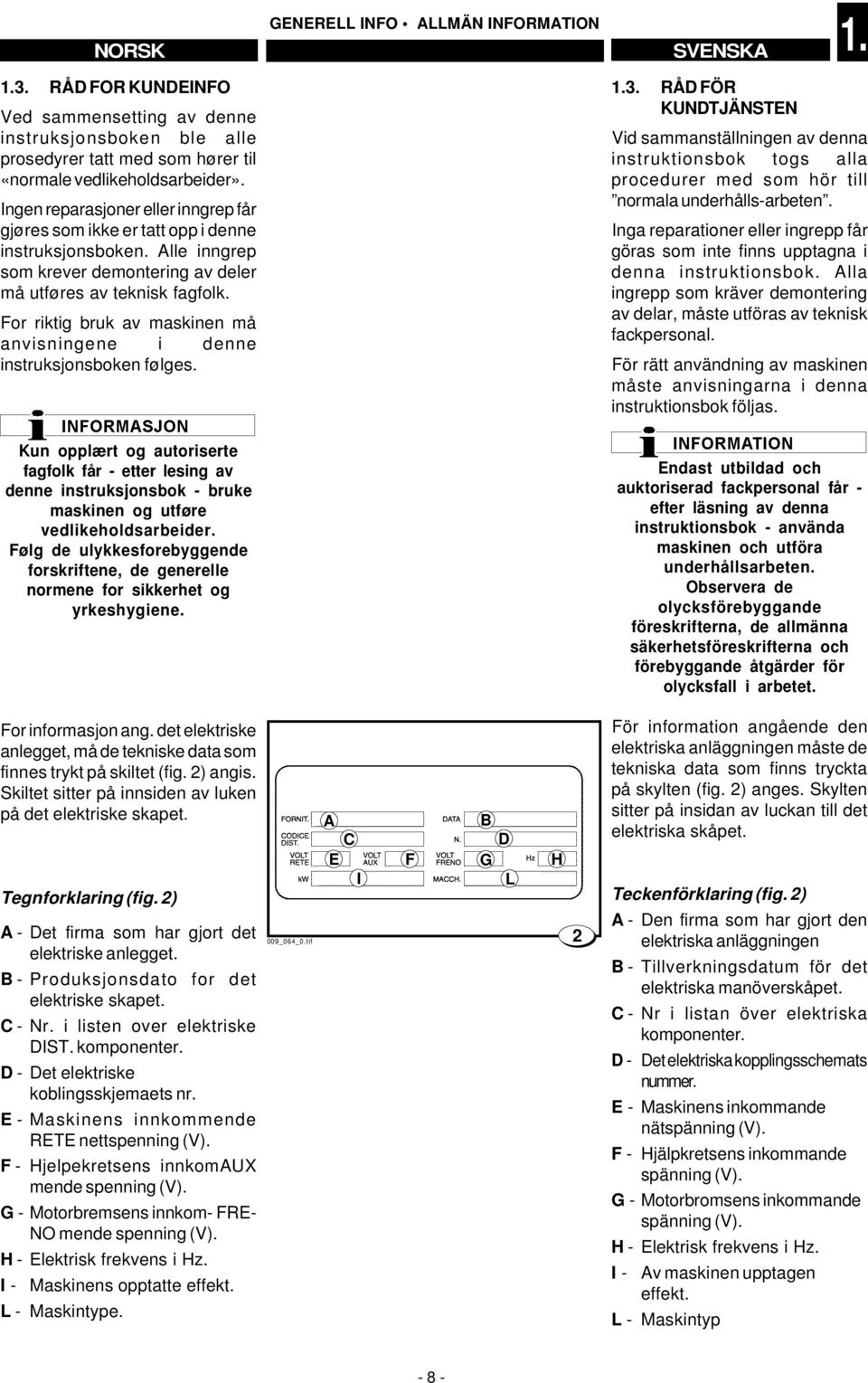 For riktig bruk av maskinen må anvisningene i denne instruksjonsboken følges.