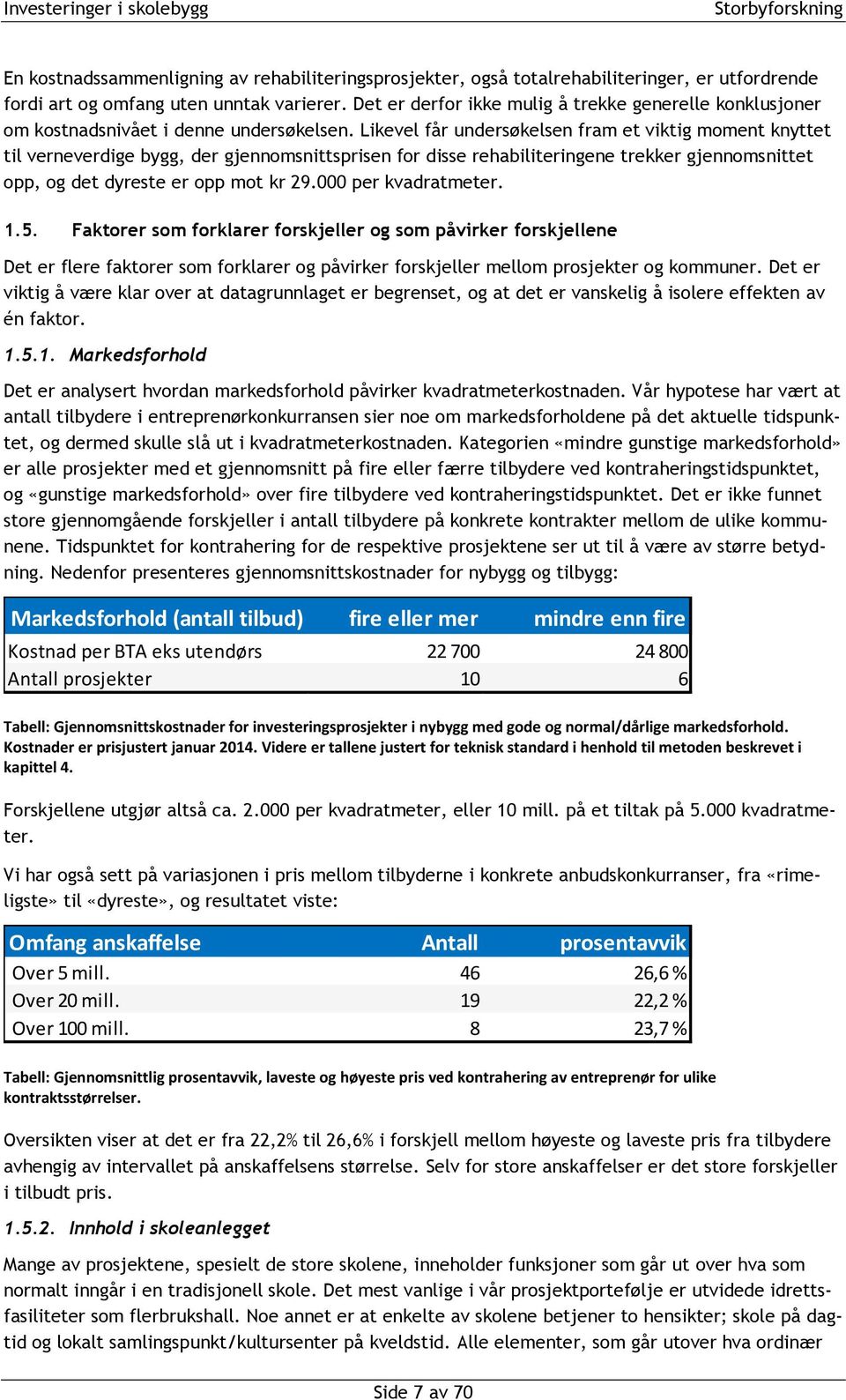 Likevel får undersøkelsen fram et viktig moment knyttet til verneverdige bygg, der gjennomsnittsprisen for disse rehabiliteringene trekker gjennomsnittet opp, og det dyreste er opp mot kr 29.