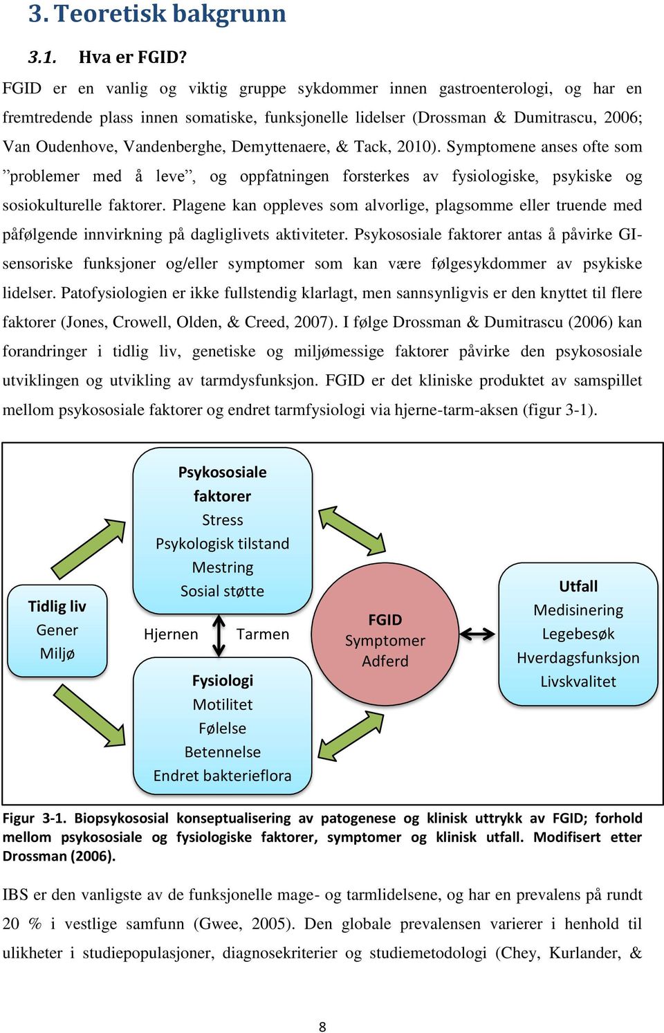 Demyttenaere, & Tack, 2010). Symptomene anses ofte som ˮproblemer med å leveˮ, og oppfatningen forsterkes av fysiologiske, psykiske og sosiokulturelle faktorer.