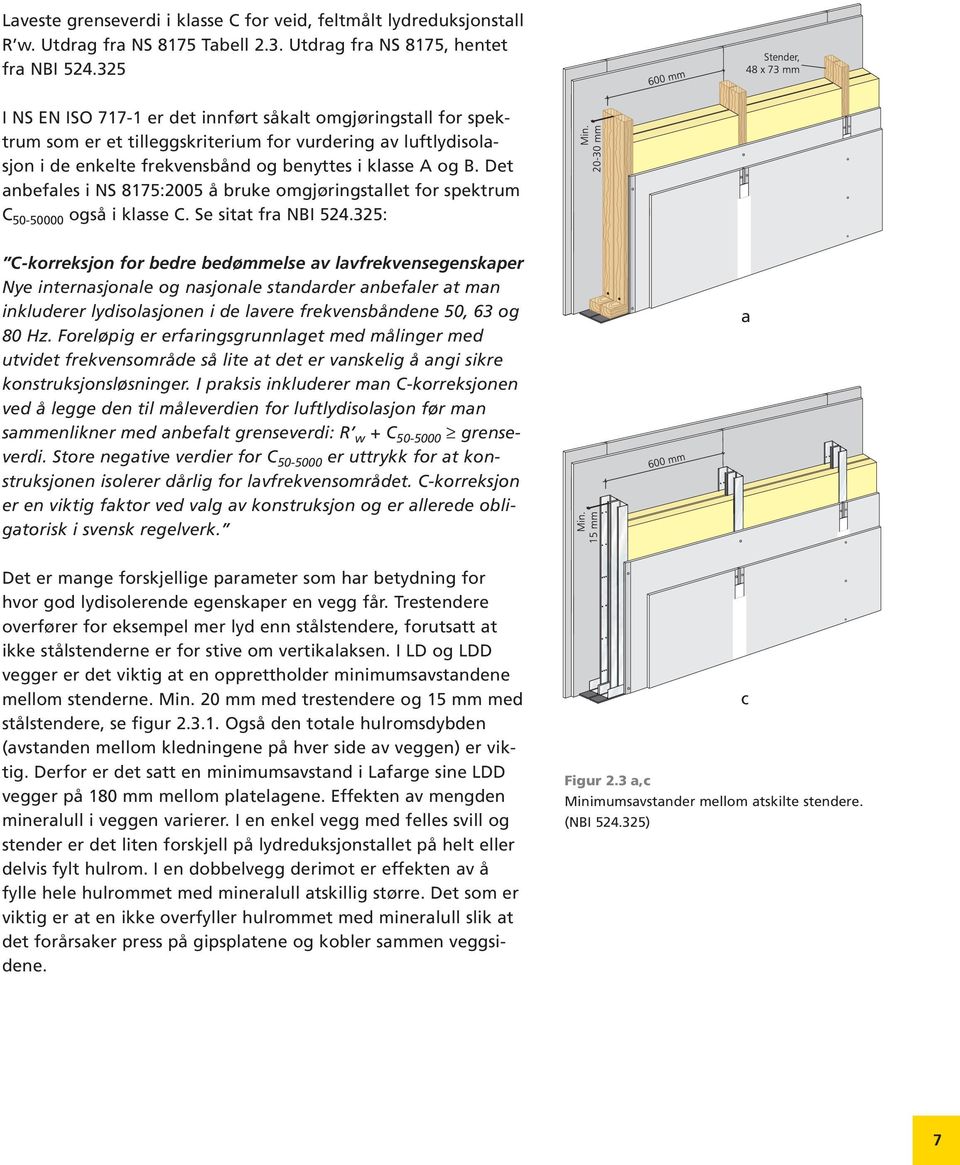 Det anbefales i NS 8175:2005 å bruke omgjøringstallet for spektrum C 50-50000 også i klasse C. Se sitat fra NBI 524.
