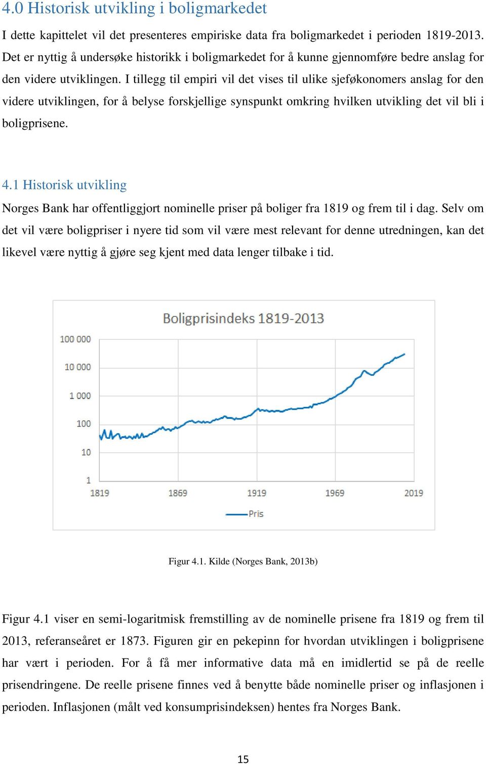 I tillegg til empiri vil det vises til ulike sjeføkonomers anslag for den videre utviklingen, for å belyse forskjellige synspunkt omkring hvilken utvikling det vil bli i boligprisene. 4.