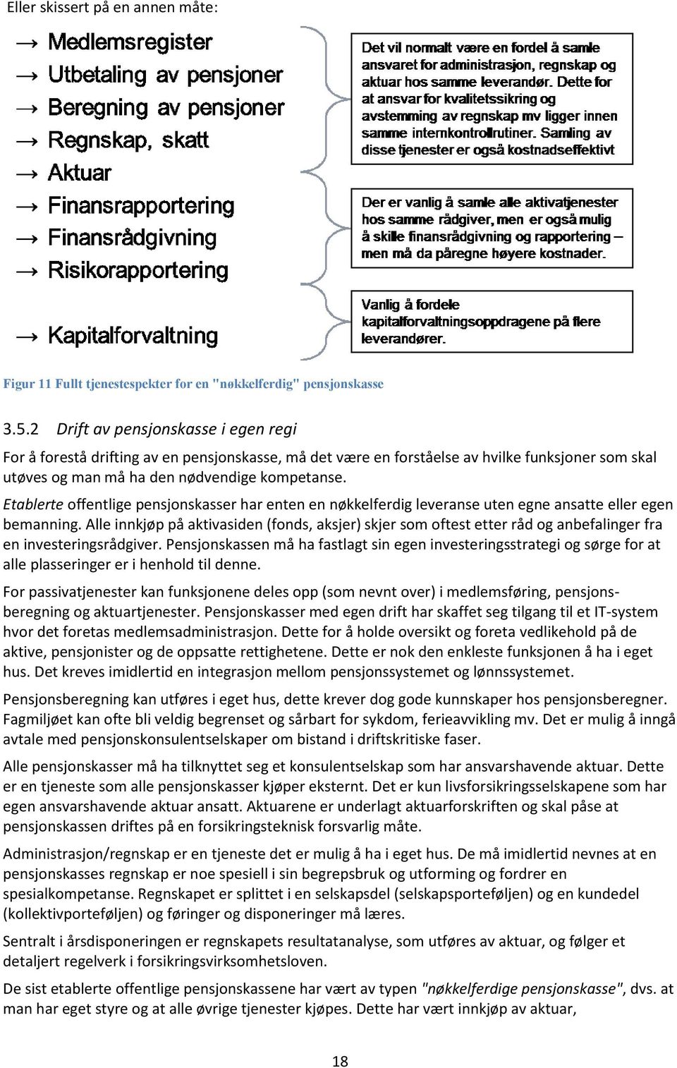 Etablerte offentlige pensjonskasser har enten en nøkkelferdig leveranse uten egne ansatte eller egen bemanning.