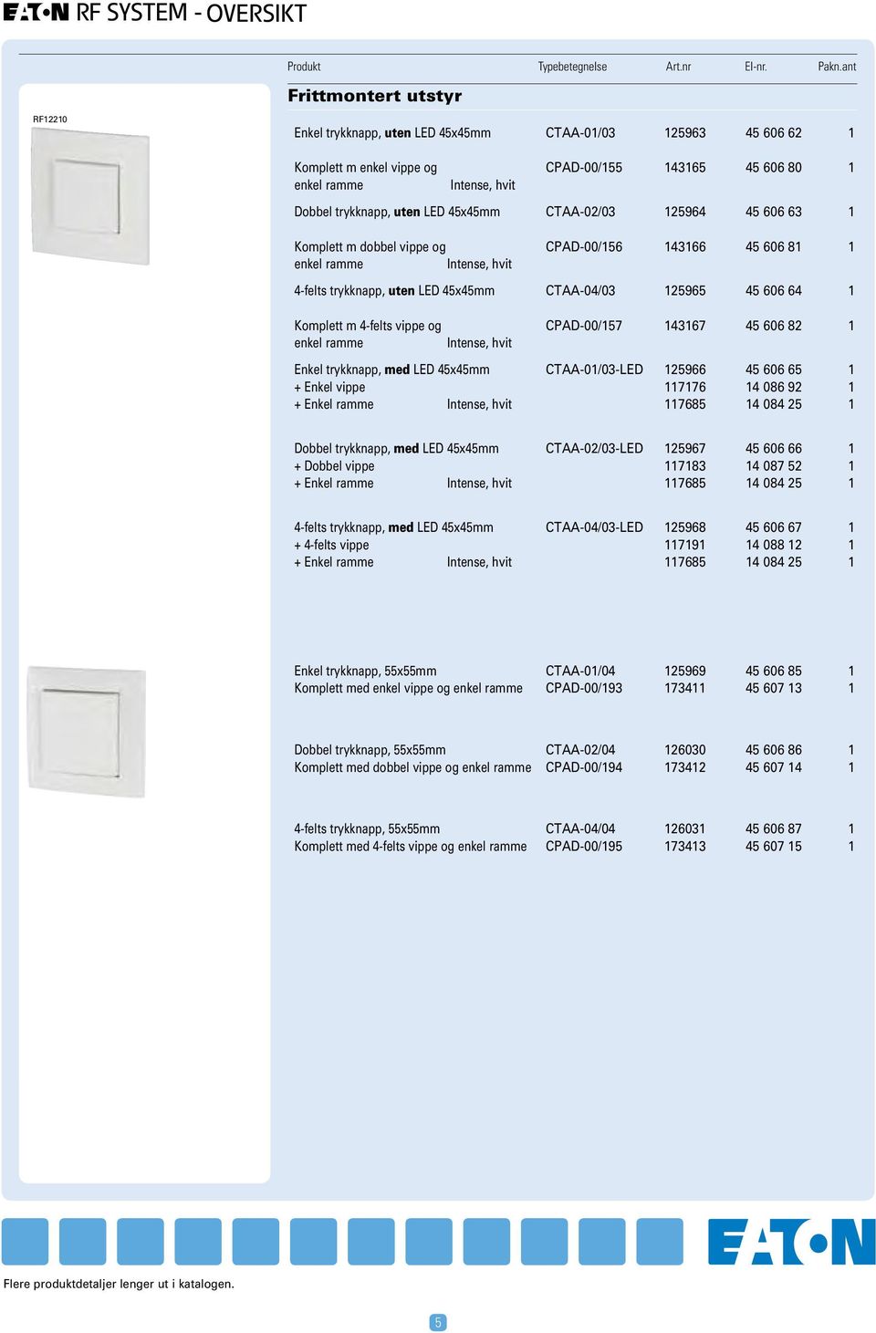 CTAA-01/03 125963 45 606 62 1 CPAD-00/155 143165 45 606 80 1 CTAA-02/03 125964 45 606 63 1 CPAD-00/156 143166 45 606 81 1 CTAA-04/03 125965 45 606 64 1 CPAD-00/157 143167 45 606 82 1 CTAA-01/03-LED