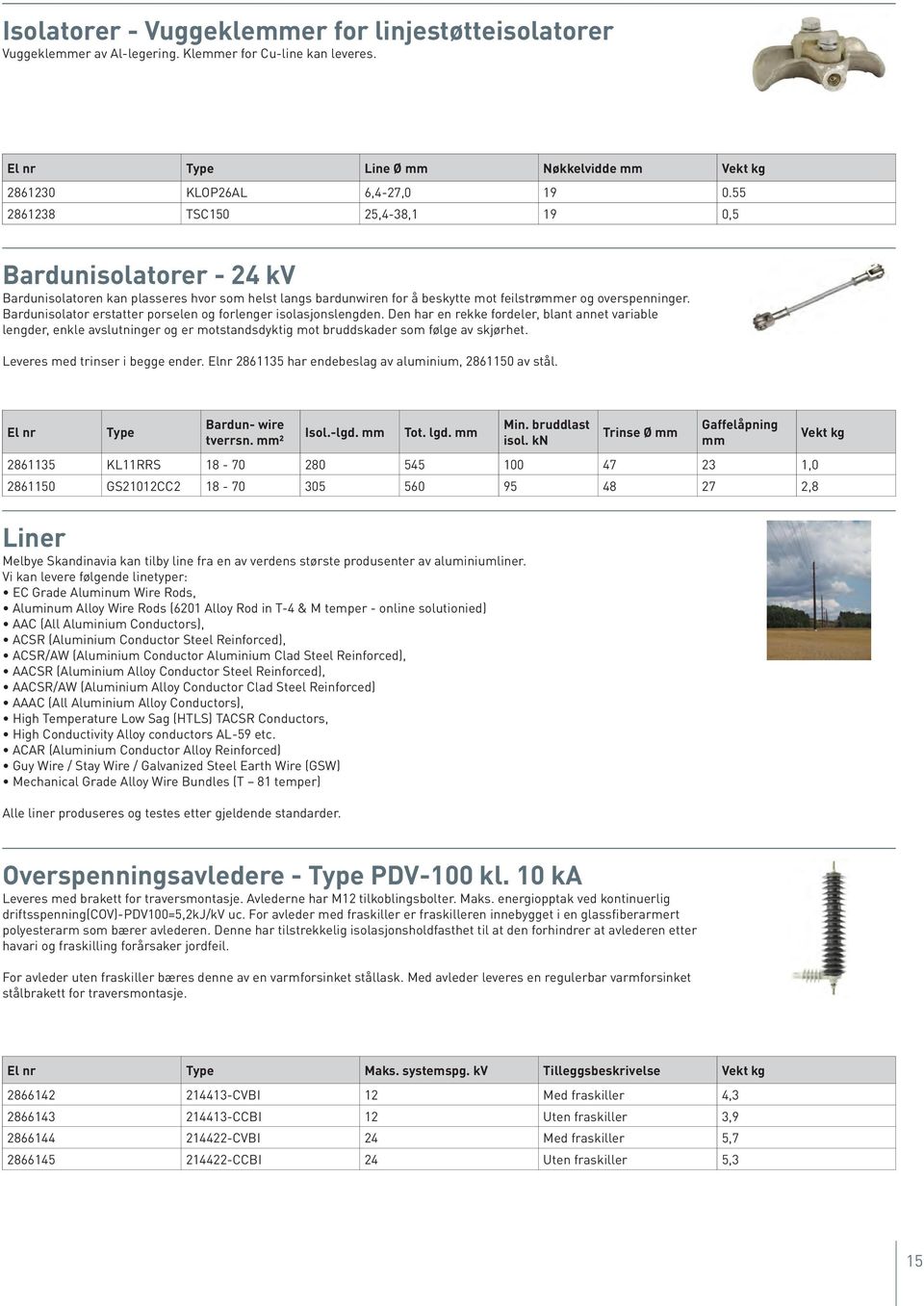 Bardunisolator erstatter porselen og forlenger isolasjonslengden.