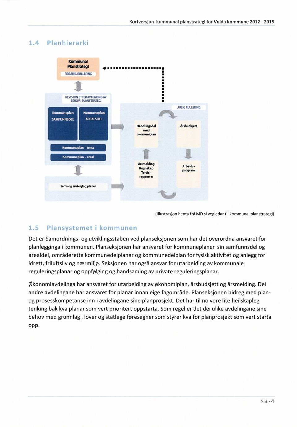 utviklingsstaben ved planseksjonen som har det overordna ansvaret for planlegginga i kommunen.