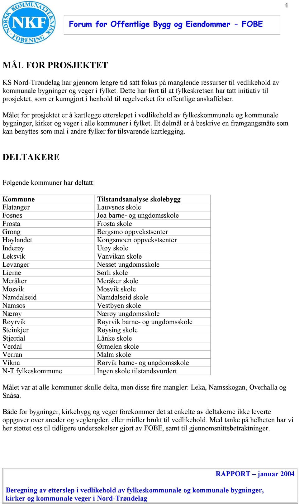 Målet for prosjektet er å kartlegge etterslepet i vedlikehold av fylkeskommunale og kommunale bygninger, kirker og veger i alle kommuner i fylket.