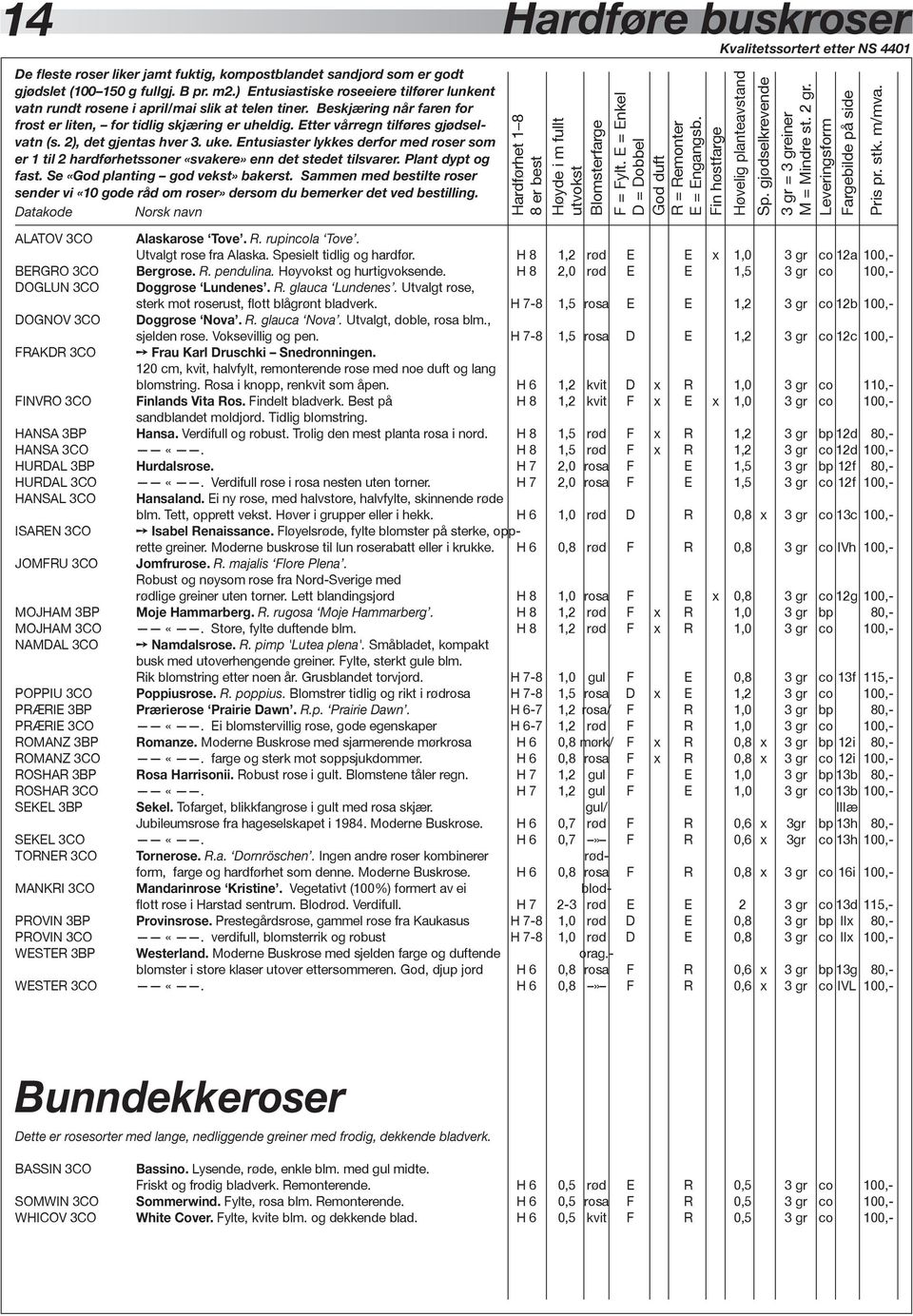 Etter vårregn tilføres gjødselvatn (s. 2), det gjentas hver 3. uke. Entusiaster lykkes derfor med roser som er 1 til 2 hardførhetssoner «svakere» enn det stedet tilsvarer. Plant dypt og fast.