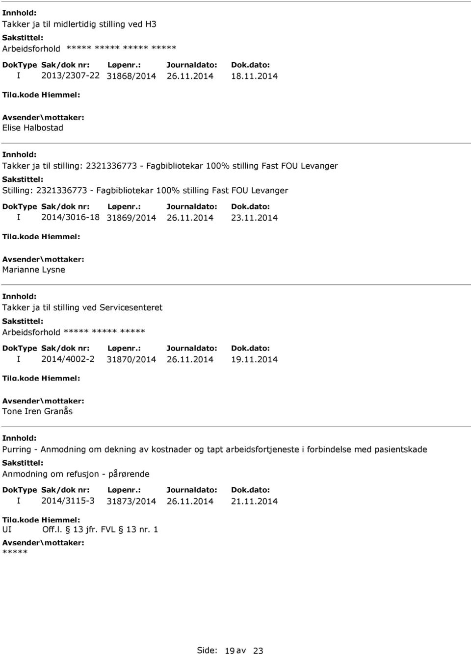 Levanger 2014/3016-18 31869/2014 23.11.