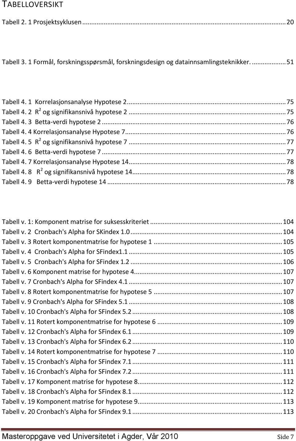 6 Betta-verdi hypotese 7... 77 Tabell 4. 7 Korrelasjonsanalyse Hypotese 14... 78 Tabell 4. 8 R 2 og signifikansnivå hypotese 14... 78 Tabell 4. 9 Betta-verdi hypotese 14... 78 Tabell v.