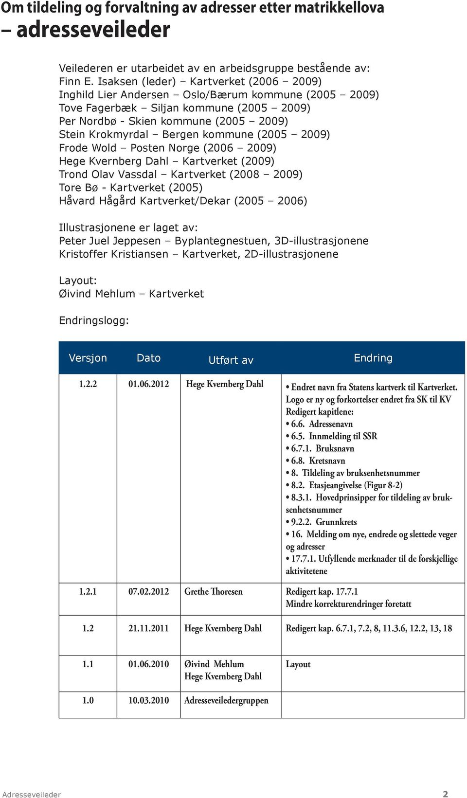 kommune (2005 2009) Frode Wold Posten Norge (2006 2009) Hege Kvernberg Dahl Kartverket (2009) Trond Olav Vassdal Kartverket (2008 2009) Tore Bø - Kartverket (2005) Håvard Hågård Kartverket/Dekar