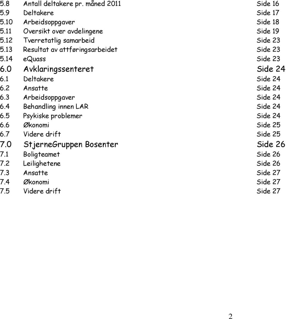 1 Deltakere Side 24 6.2 Ansatte Side 24 6.3 Arbeidsoppgaver Side 24 6.4 Behandling innen LAR Side 24 6.5 Psykiske problemer Side 24 6.