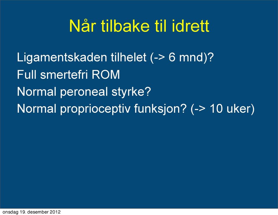 Full smertefri ROM Normal peroneal