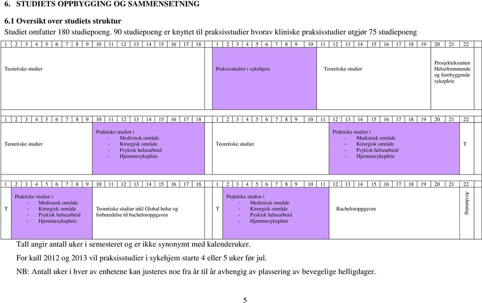 Teoretiske studier Praksisstudier i sykehjem Teoretiske studier Prosjekteksamen Helsefremmende og forebyggende sykepleie 1 2 3 4 5 6 7 8 9 10 11 12 13 14 15 16 17 18 1 2 3 4 5 6 7 8 9 10 11 12 13 14