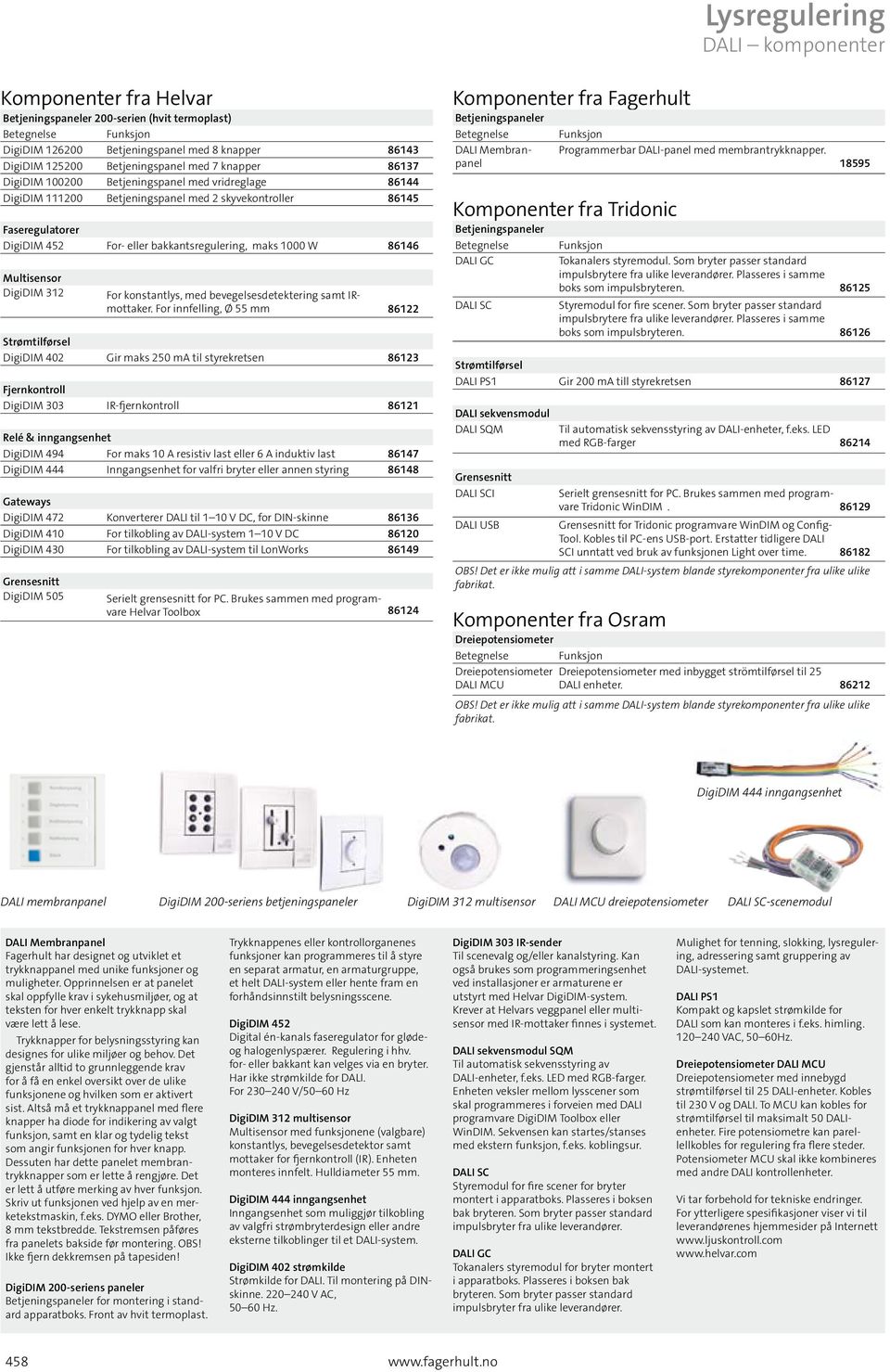 1000 W 86146 Multisensor DigiDIM 312 For konstantlys, med bevegelsesdetektering samt IRmottaker.